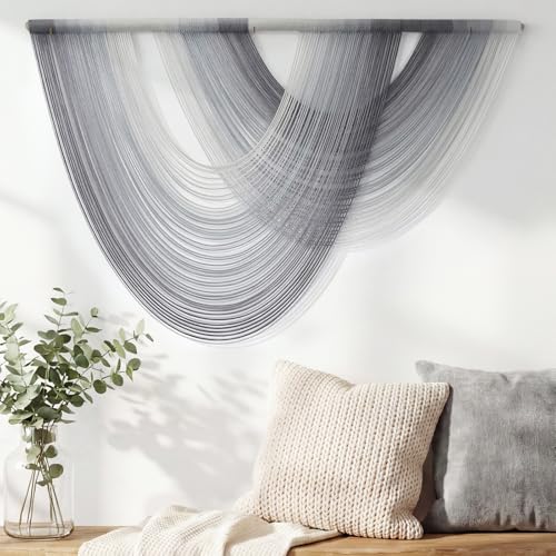 Tempospark Large Macrame Wall Hanging, 59x39 Inch Boho Wall Hanging, Macrame Wall Art Hand-dyed Ombre Design for Bedroom Living Room Apartments Entryways, or Above Bed - color: Gray