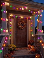 8.5ft LED Halloween String Lights with 10 LED Bulbs, Fairies Bats Spiders Lights - color: Multicolor Fairies Bats Spiders