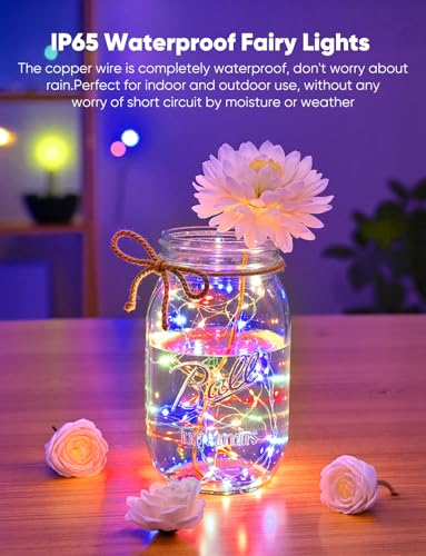 Brightown 14 Pack Multicolor LED Fairy Lights Battery Operated String Lights, 7ft 20LED Waterproof Silver Wire String Lights, Firefly Starry Moon Lights for Mason Jars DIY Christmas Wedding Party - color: Multicolor, size: 14 Pack