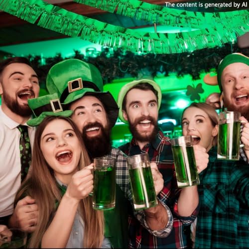6 Packs 10 Feet Foil Fringe Garland Metallic Foil Tinsel Fringe Garland Wall Hanging Fringe Banner for Parade Floats, Wedding, Christmas，Birthday Party Halloween Decor (Green) - color: Foil Fringe Garland-green