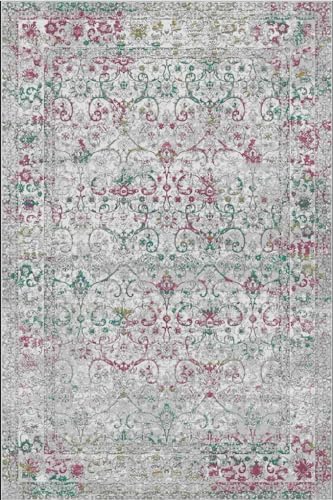 Vintage Distressed Floral Country Rustic Area Rug 2x3 Gray Rust Red Washable Antique Rug for Livingroom Bedroom Diningroom Indoor Outdoor Floor Carpet Mat - color: H, size: 2' x 3' (Rectangular)