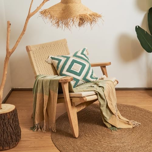 lifein 18x18 Pillow Covers-Throw Pillow Cover Tufted Boho Jacquard Pillow Covers Farmhouse Decorative Pillow Cover Pillow Cases for Gift Couch Sofa Bed Chair Living Room Home Decor - color: D-qr715(1 Pack Without Pillow Insert), size: 18" x 18" (Pack of 1