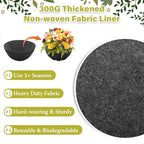 Riare 8 Pack 14 Inch Round Fabric Planter Basket Liner- Hanging Basket Liners Replacement Coco Fiber Liner Alternative for Hanging Basket Flowers (Prevent Birds from Nesting) - size: 14inch