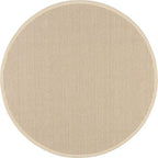 Rugs USA 8' Round Patricia Handmade Jute and Wool Indoor Area Rug, Solid Farmhouse Design, Natural Fiber, for Bedroom, Living Room, Hallway, Office, Kitchen, Entryway, Ivory - size: 8' (Round)