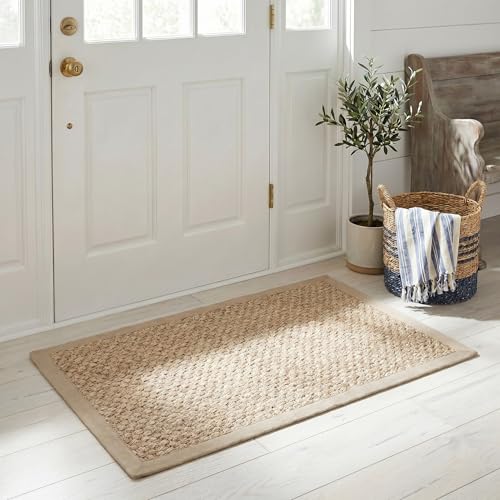 SAFAVIEH Area Rug 2x3 - Natural Fiber Collection - Marble, Sisal, Woven Design with Border (NF525C) - color: Marble, size: 2' x 3' (Rectangular)