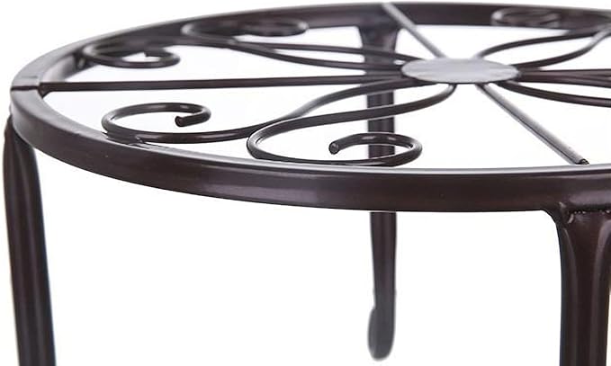 Tosnail 4 Pack Metal Plant Stand, Planter Support Rack, Plant Pot Stands, Planter Holder Heavy Duty, Rust Proof Iron Potted Plant Flower Pot Stand for Indoor Outdoor Garden Patio, Black, 9 Inch