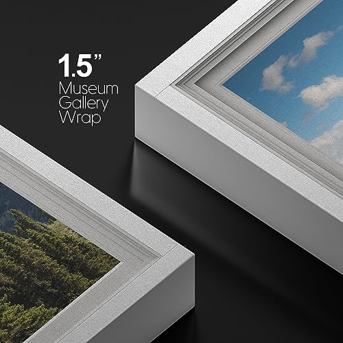 wall26 Canvas Print Wall Art Window View Blue Cloud Sky Mountain Range Forest Meadow Nature Wilderness Photography Digital Art Realism Decorative Rustic Landscape Colorful for Bedroom - 12"x18" - color: A33-2307-est02, size: 18"L x 12"W