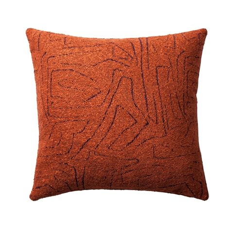Throw Pillow Covers, Pack of 1 Woven Jacquard Cushion Covers for Sofas, Couches, Bed, Boho Home Decor, Cozy Soft and Comfortable Pillow Cases, Amorf, Orange 20x20 Inch - color: Orange, size: 20" x 20" (Pack of 1)