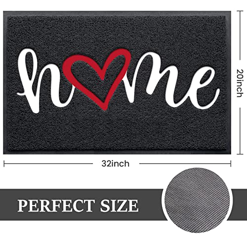 Door Mat, Welcome Mat Low Profile Floor Mat Front Doormat Indoor and Outdoor Doormat Non Slip Rugs for Entryway, Patio, High Traffic Areas (32"x20", Black-Home) - color: Black-home, size: 1'8" x 2'8" (Rectangular)