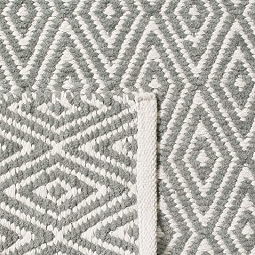 SAFAVIEH Boston Collection 4' x 6' Grey BOS682E Handmade Flatweave Cotton Area Rug - color: Grey, size: 4' x 6' (Rectangular)