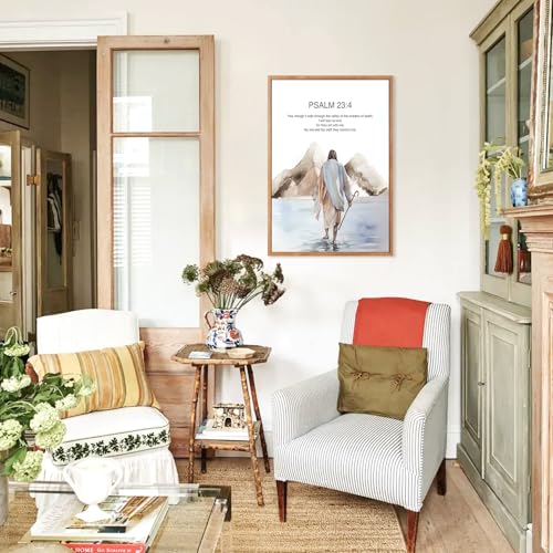 CHDITB Christian Bible Verse Framed Canvas Wall Art Set Of 3, Jesus Wall Decor, Scripture Jesus Wall Painting, Inspirational Biblical Art Prints For Dining Room Living Room Church (12X16 Inch) - color: Bible wall art