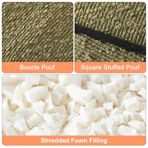 Pouf Ottoman Stuffed Modern Foam Filled Foot Rest Poufs for Living Room Chair Decorative 20 X 15 Inches Boho Relax Stool Floor Poufs Foot Rest for Living Room,Green - color: Green
