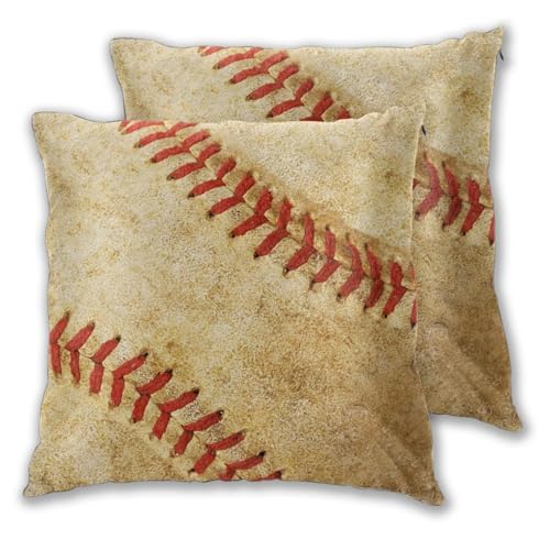 Baseball Throw Pillow Covers 18 X 18 Inch Set of 2 Pillow Cases Decoration Cushion Cover for Sofa Bedroom Living Room Outdoor - color: Baseball