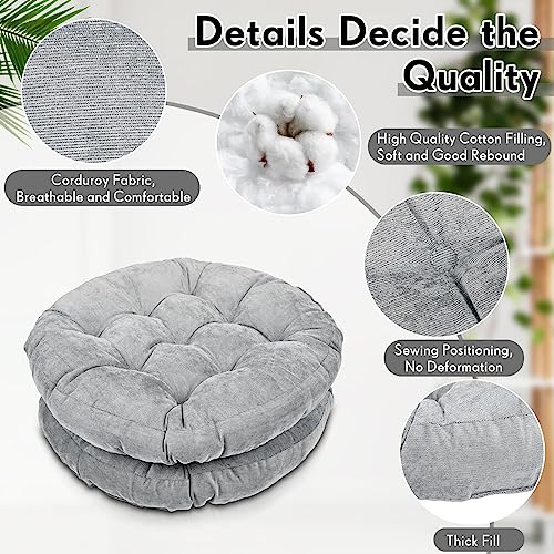 Jerify Floor Pillow Cushions Large Round Square Large Meditation Floor Pillow for Classroom Adult Meditation Picnic Party Seating Learning Daycare School(Round,Light Grey,4 Pcs) - color: Light Grey, size: Round