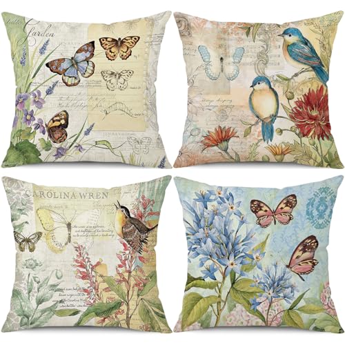 wyooxoo Spring Pillow Covers 20x20 Set of 4 Farmhouse Pillow Covers Outdoor Decorative Throw Cushion Case for Sofa Couch Living Room - color: Color G, size: 20" x 20" (Pack of 4)