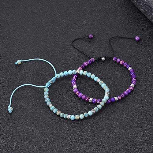 Women Boho Wrap Bracelet,Handmade Natural Stone Crystal Emperor Beads Heart Bracelet, Fashion Bohemian Jewelry Gift for Women - color: African Turquoise