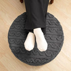 Round Plush Ottoman Pouf Stuffed– Fluffy Ottoman Foot Rest with Modern Foam Filler 20" x 14" Cozy Floor Pouf for Living Room & Bedroom (Gray) - color: Grey