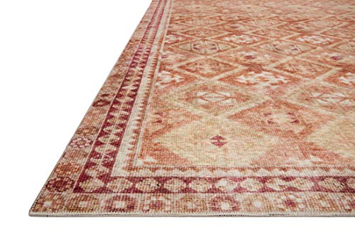 Loloi Layla Collection LAY-16 Natural/Spice 2'-3" x 3'-9" .13" Thick Accent Rug, Soft, Durable, Vintage Inspired, Distressed, Low Pile, Non-Shedding, Easy Clean, Printed, Living Room Rug - color: Natural / Spice, size: 2'3" x 3'9" (Rectangular)