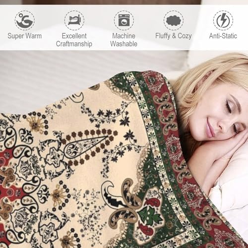 Boho Aztec Throw Blanket,Ethnic Bohemian Tribal Abstract Pattern Soft Throw Blanket for Couch Sofa Camping Office Travel Home Bedroom Decor All Seasons 30"x40" - color: Boho-19, size: 30x40in