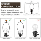 GO&SO Set of 2 Brown Medium Drum Lamp Shades 13" Top x 13" Bottom x 10" High (Spider) Farmhouse Lampshades for Table Lamp & Bedside Lamp - Handcrafted - color: Brown, size: 13*13*10 inch-2 Pack