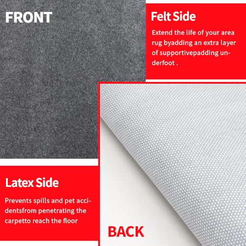 Waterproof Rug Pad Round 1/4 Thick Waterproof Non-Slip Rug Pad， Pad for Hardwood Floors， Rug Pads for All Floors and Finishes, Keeps Carpets in Place Soft and Safe（6FT） - size: 6' round, style: 1/4