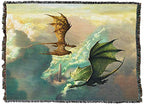 Pure Country Weavers Clouds Tower Dragons Blanket by Ciruelo - Gift Fantasy Tapestry Throw Woven from Cotton - Made in the USA (72x54) - color: Clouds Tower