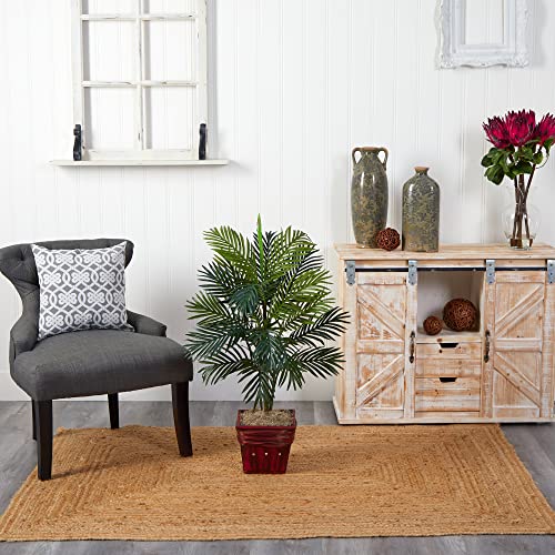 Nearly Natural Areca Palm with Wicker Basket Silk Plant