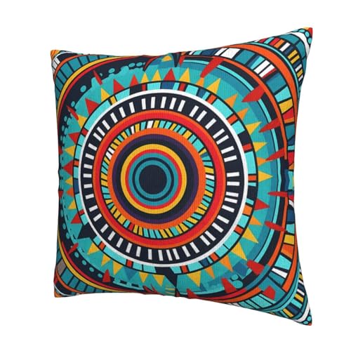 Bohemia Mandala Floral Throw Pillow Covers 18x18 Set of 2 Colorful Bohemian Decorative Pillow Covers for Bed Sofa Living Room Car Decor - color: Bohemia Mandala, size: 18" x 18" (Pack of 1)