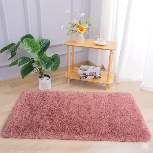 Chicrug Soft Runner Rug for Bedroom Living Room Plush Fluffy Rug 2x4 Feet, Shag Furry Runner Carpet Non Shedding for Nursery Children Kids Girls Room Home Decorative, Blush - color: Blush, size: 2' x 4' (Runner)