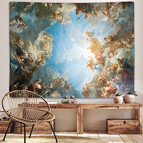 Sanzugh Retro Renaissance Tapestry, Vintage Greek Mythology Painting Art Ceiling Tapestries Wall Hanging for Bedroom College Dorm Living Room Office Decor 60X40, Unique Baroque Angel Poster Blanket - size: 40"L x 60"W