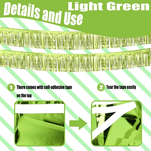 6 Pack 10 Feet Foil Fringe Garland Metallic Tinsel Streamers Banner Wall Hanging Backdrop Banner for Parade Floats, Thanksgiving, Christmas, Birthday, Halloween Party Decorations(Light Rainbow) - color: 6 Pack Light Rainbow