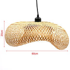 TFCFL 15Inch Bamboo Chandelier, Rattan Pendant Lamp Shade Ceiling Lighting Weave Bamboo Rattan E26 Hanging Light Fixture Hollow Lampshade Pendant Light for Dining Room Restaurant (Bulbs Not Included) - size: 24 Inch, Style A