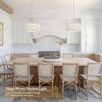 12.6 inch White Rattan Light Fixture Woven Pendant Lights Rustic Light Fixtures Fabric Shade Boho Chandelier for Dinning Room Kitchen (Bulb Incl.) - color: 12.6"-White-Prism