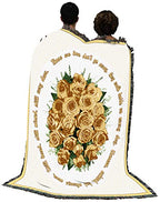 Pure Country Weavers Bundle of Yellow Roses Blanket - Those We Love Don't Go Away - Sympathy Bereavement Gift Tapestry Throw Woven from Cotton - Made in the USA (72x54) - color: Yellow Roses, size: 72" x 54"