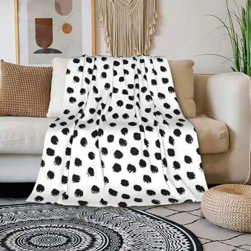 HGOD DESIGNS Polka DotsBlanket, Super Soft Brush Strokes Dots Throw Blanket 50"x60" Blanket for Bed Couch Chair Fall Winter Camping Living Room Office - color: Polka Dots, size: 50x60 inch