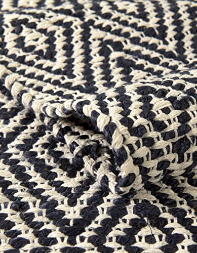 Unique Loom Braided Jute Collection Area Rug - Assam (2' x 3' 1" Rectangle, White Navy) - color: White Navy, size: 2' x 3'1" (Rectangular)
