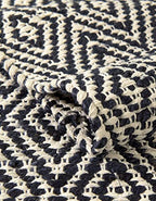 Unique Loom Braided Jute Collection Area Rug - Assam (2' x 3' 1" Rectangle, White Navy) - color: White Navy, size: 2' x 3'1" (Rectangular)
