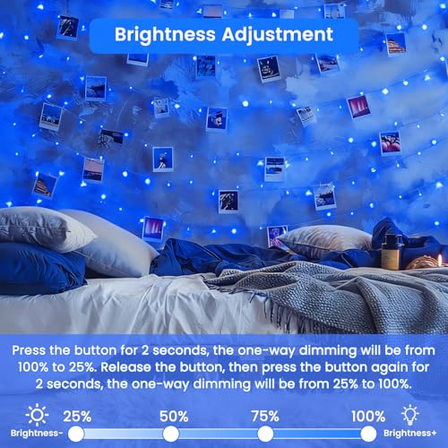 Connectable 2Pack String Lights Indoor, 66FT 200LED String Lights, 13Modes Twinkle Fairy Lights Plug in Outdoor Waterproof, Blue Clear Wire Light for Christmas Tree, Wedding Yard, Party Decor - color: Blue, size: 2PK-200LED