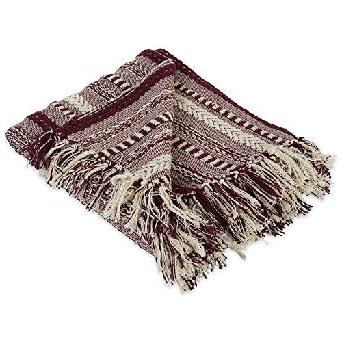 DII Braided Striped Decorative Throw Blanket, 50x60, BlackBerry - color: Blackberry