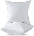 Qeils 20 x 20 Pillow Inserts Set of 2 White Throw Pillow Inserts with Soft Polyester Cover - Rectangle Square Interior Sofa Pillow Inserts Decorative Pillow Insert White Couch Pillow