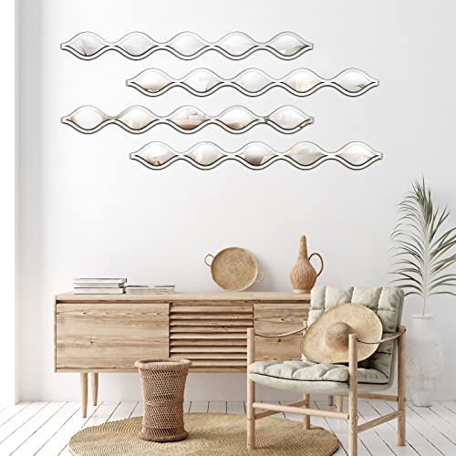 Qunclay Teardrop Mirror Wall Art Decorative Mirror Wall Decor Long Narrow Art for Apartment Living Room Bathroom Bedroom Entryway - color: Silver