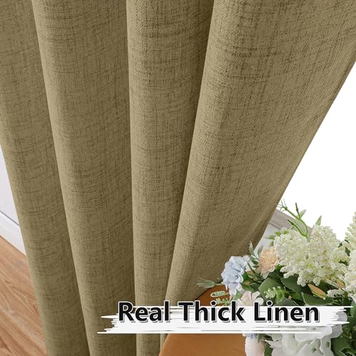 Tollpiz Short Linen Tier Curtains Rod Pocket Semi Sheer Half Kitchen Curtain Burlap Light Filtering Thick Linen Drapes for Bathroom, 30 x 24 inches Long, Taupe, Set of 2 Panels - color: Taupe, size: 30"W x 24"L (Pack of 2)