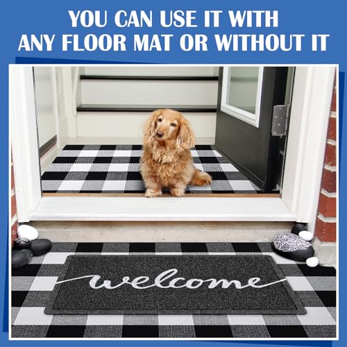Geelin 2 Pcs 30'' x 18'' Doormat 43'' x 27.5'' Black and White Layered Rug for Front Door Mat Outside Entrance Welcome Door Mats for Indoor Outdoor Entryway Porch Decor(Welcome) - style: Welcome
