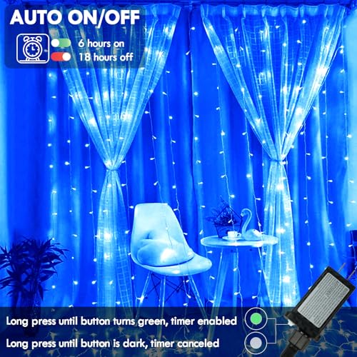 88FT 240LED Extra-Long Connectable String Lights Indoor Outdoor Clear Wire, Blue Christmas String Lights, Plug in Twinkle Fairy Light with Timer for Wedding Patio Tree Yard Christmas Decorations - color: Blue, size: 240LED