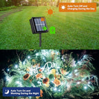 QITONG Solar Fairy Lights Outdoor Waterproof, 2 Pack Each 66ft 200 LED White Christmas String Lights, Silver Wire Twinkle Mini Lights with 8 Modes - color: White