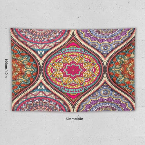 HZOHNAGO Mandala Tapestry Boho Retro Geometry Ethnic Tribes Pattern Printed Wall Tapestry Colorful Wall Hanging for Bedroom Living Room Dorm 60" W x 40" H - color: Style-10, size: 60"L x 40"W