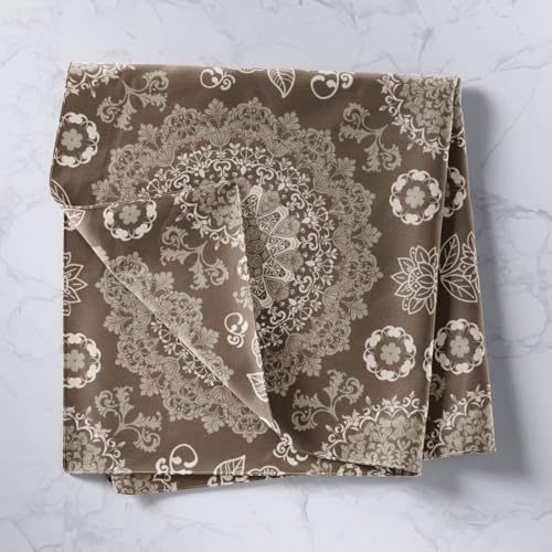 Feelyou Boho Mandala Tapestry Bohemian Style Wall Art Vintage Floral Spring Wall Hanging Blanket for Living Room Bedroom Brown Block Print Home Decor Large 59"x82" Hippie Mandala - color: Brown, size: Large