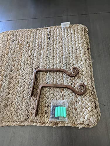 Jardim 2 Pack 6 Inch Premium Decorative Metal Iron Wall Hook, Indoor Outdoor Plant Hanger, Rustic Hanging Gardening Bracket Hook, for Planters, Bird Feeders, Lanterns, Wind Chimes (Coffee) - color: Coffee, size: 6 Inch