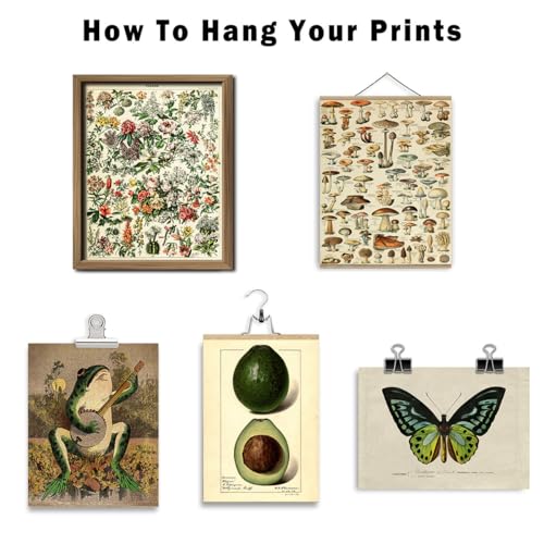 ANERZA 16 PCS Vintage Wall Art Decor, Botanical Cottagecore Wall Collage Kit for Bedroom, Farmhouse Posters for Room Aesthetic, Wall Prints Pictures for Living Room, Rustic Dorm Gallery Home Decor - color: Drab, size: 11"x14" Unframed