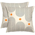 Boho Mid Century Throw Pillow Covers 18x18 Inches Modern Geometric Abstract Art Pillow Case Set of 2 Soft Velvet Couch Pillows Cushion Cover for Bed Sofa Living Room (Black, 18" x 18") - color: Black
